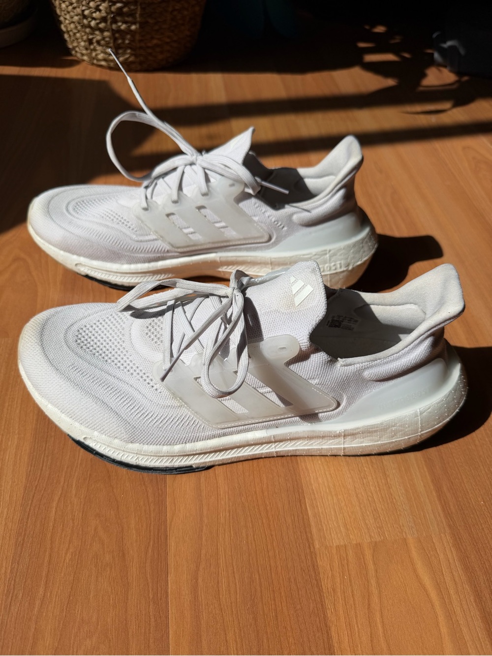 adidas UltraBoost Men's 12 White Mesh Low Top Lace Up Breathable Running